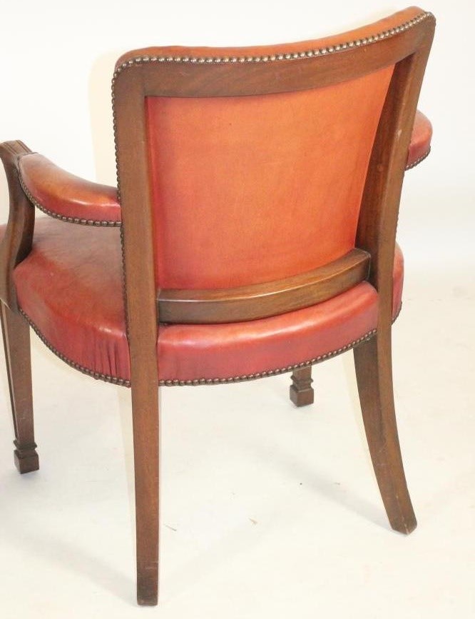 A PAIR OF MAHOGANY ELBOW CHAIRS Image