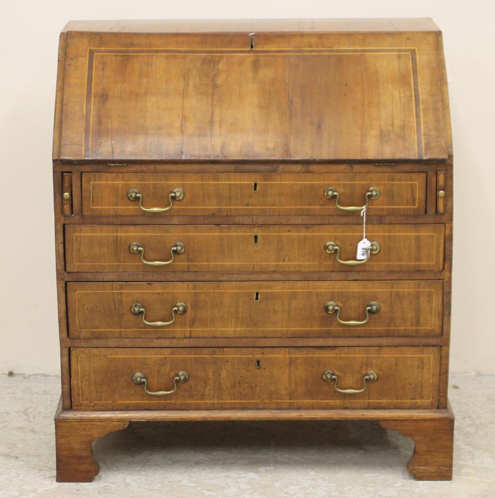 A GEORGIAN WALNUT BUREAU Image