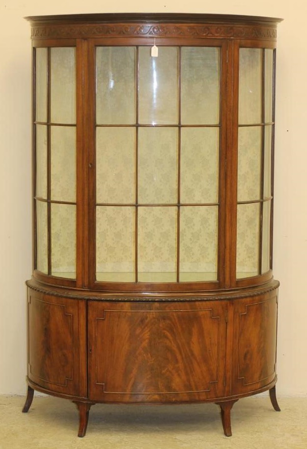 A MAHOGANY DISPLAY CABINET Image
