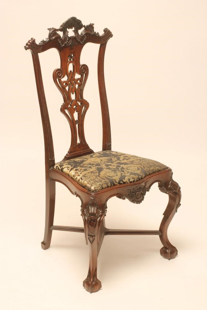 A SET OF FOUR COLONIAL ROSEWOOD(?) SIDE CHAIRS Image