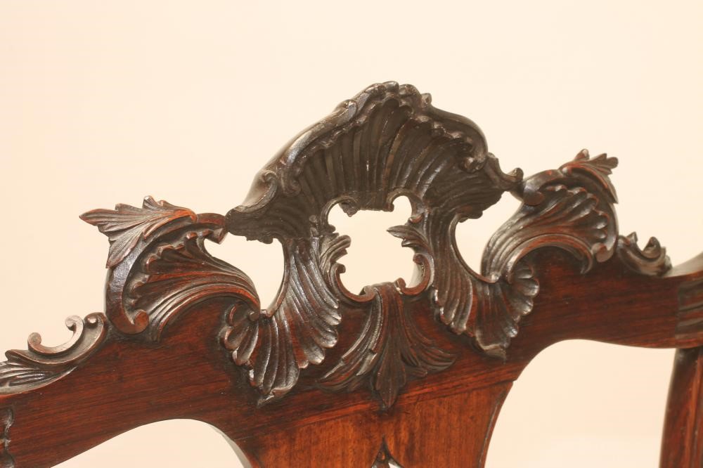 A SET OF FOUR COLONIAL ROSEWOOD(?) SIDE CHAIRS Image