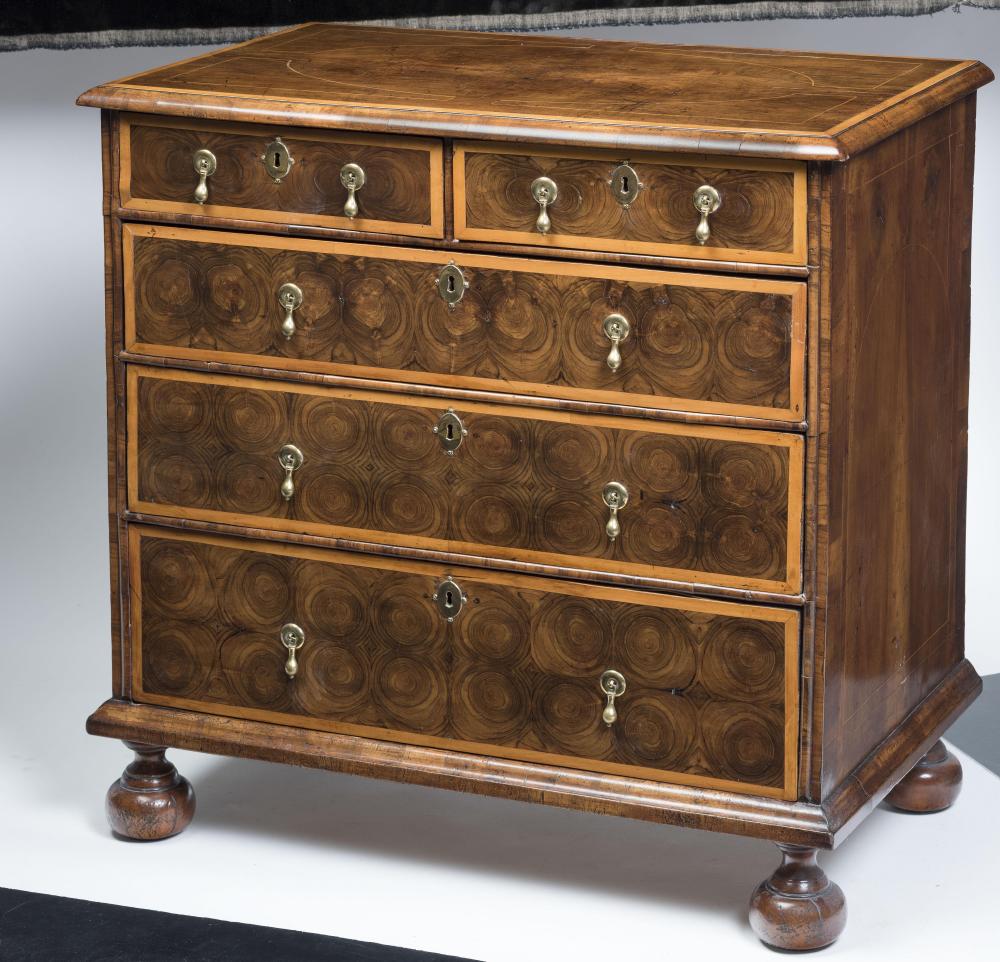 AN OYSTER VENEERED CHEST Image