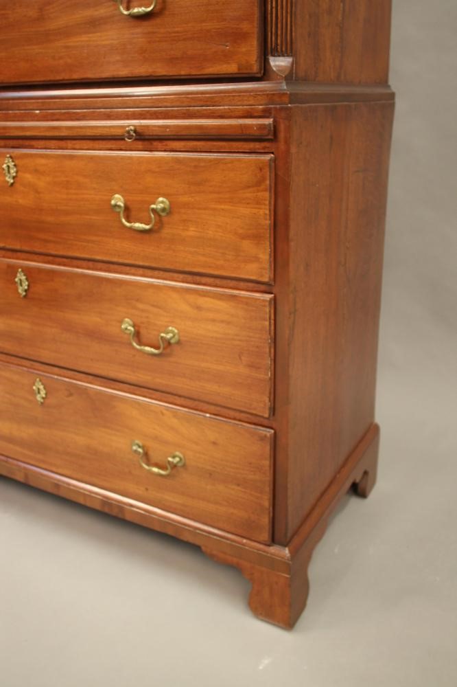 A GEORGIAN MAHOGANY AND OAK CHEST ON CHEST Image