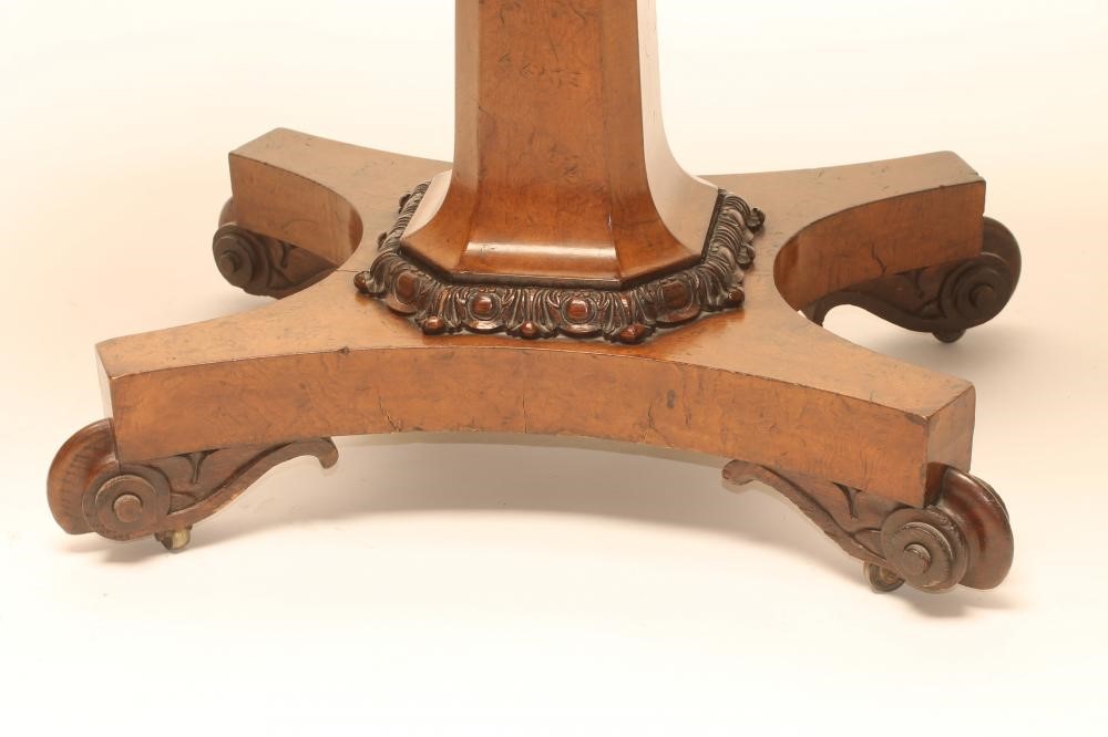 AN EARLY VICTORIAN POLLARD OAK FOLDING CARD TABLE of rounded oblong form Image