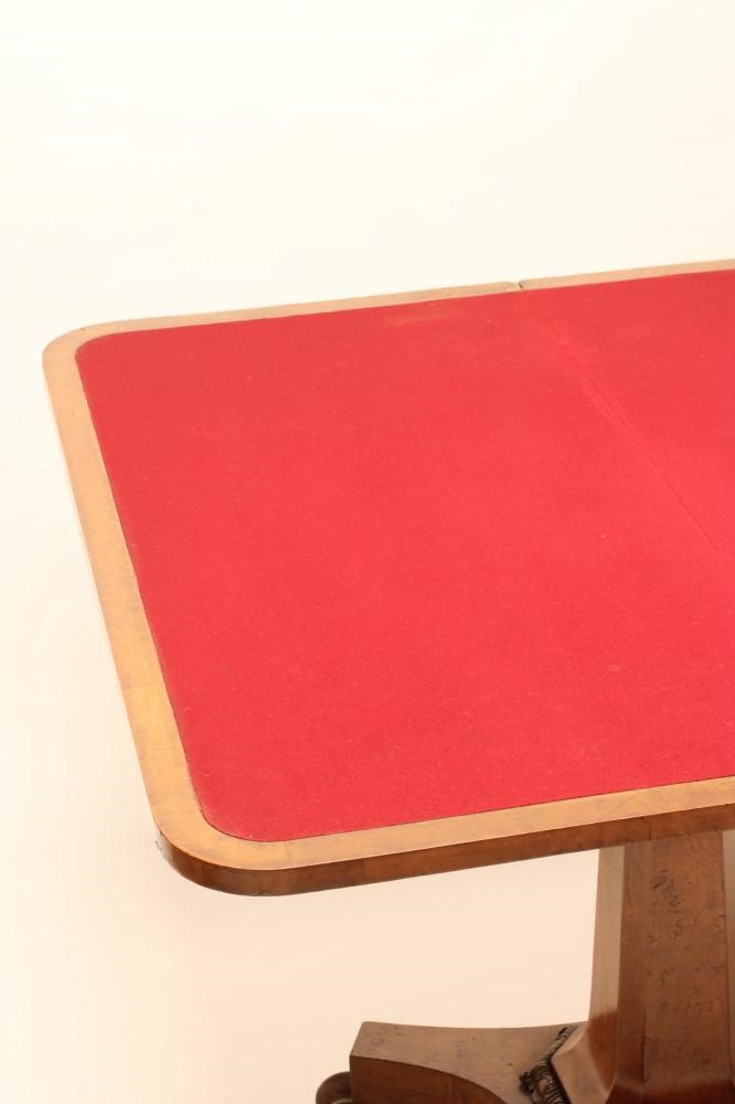 AN EARLY VICTORIAN POLLARD OAK FOLDING CARD TABLE of rounded oblong form Image
