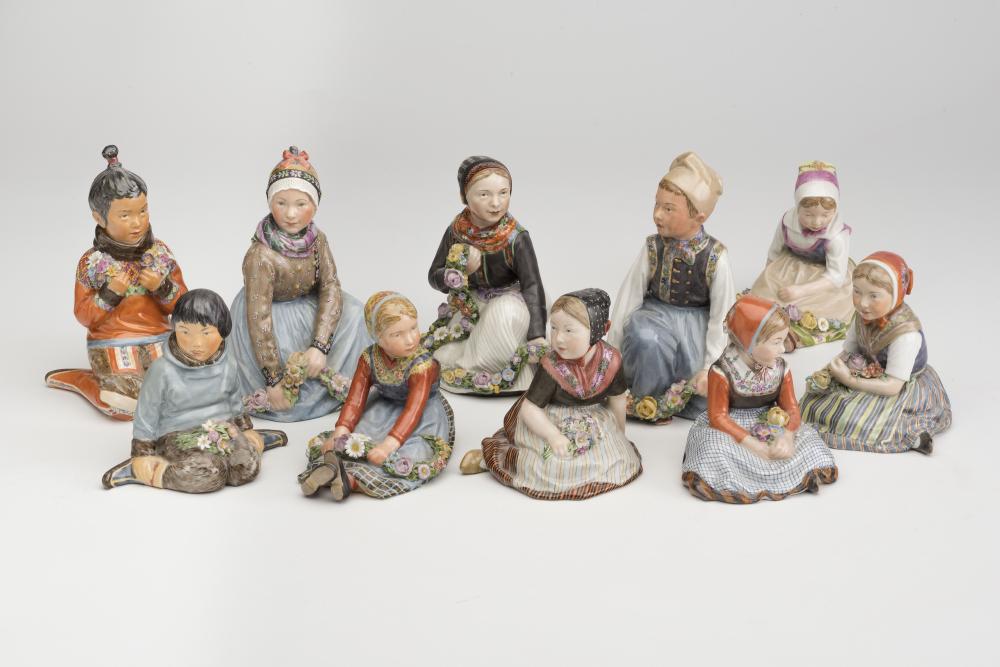 A SET OF TEN ROYAL COPENHAGEN FIGURES OF CHILDREN Image