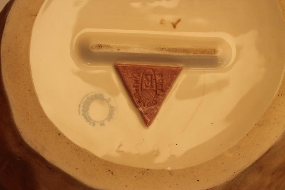 AN ART NOUVEAU ROYAL DUX BISQUE PORCELAIN FIGURAL SMALL CENTREPIECE modelled as a young scantily Image