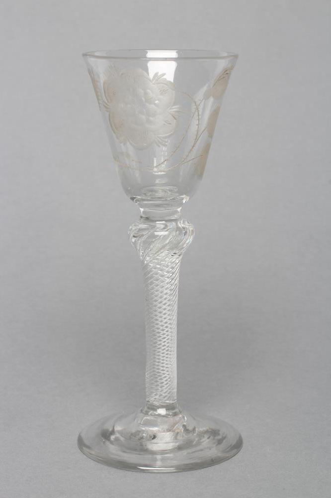 A JACOBITE WINE GLASS Image