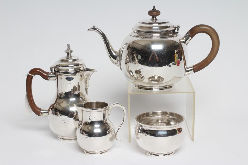 A SILVER FOUR PIECE TEA SERVICE Image