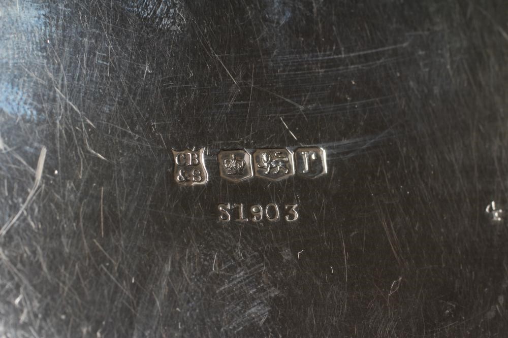 A SILVER THREE PIECE TEA SERVICE Image