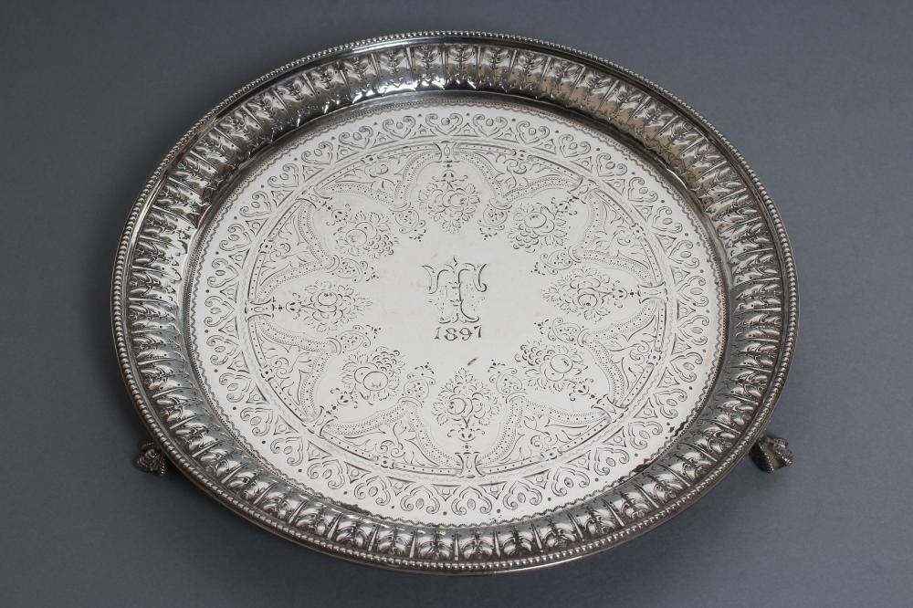 A VICTORIAN SMALL SILVER SALVER Image