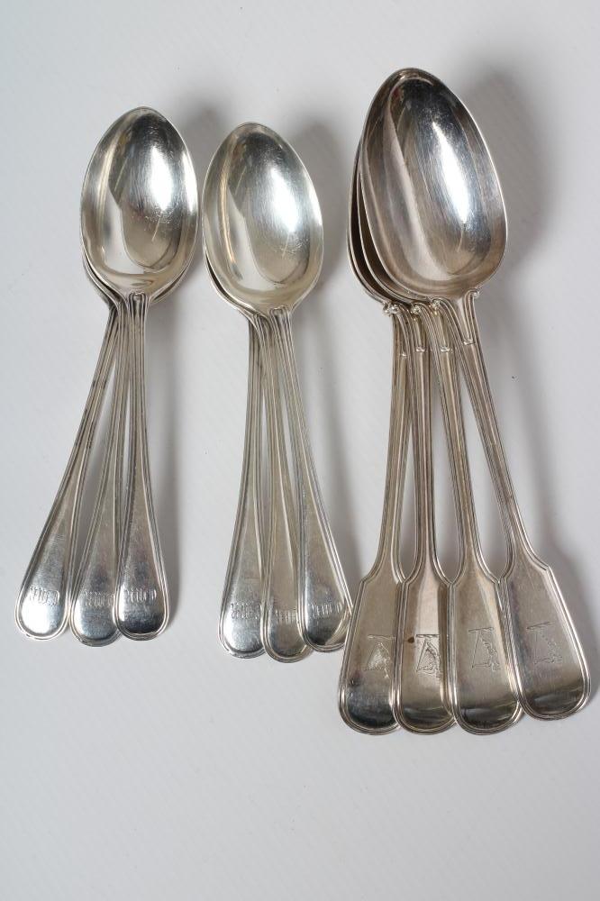 A SET OF FOUR VICTORIAN SILVER TABLESPOONS Image