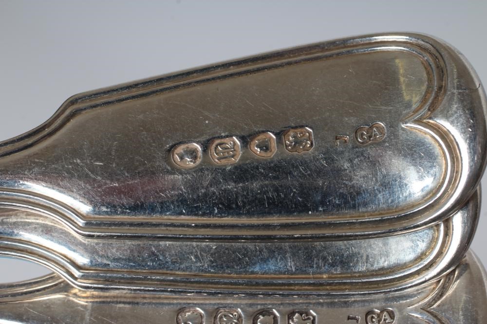 A SET OF FOUR VICTORIAN SILVER TABLESPOONS Image