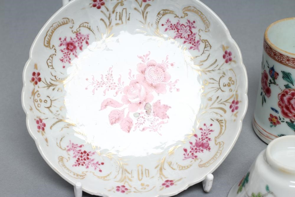 A COLLECTION OF CHINESE PORCELAIN comprising a small mug painted in famille rose enamels with peony Image