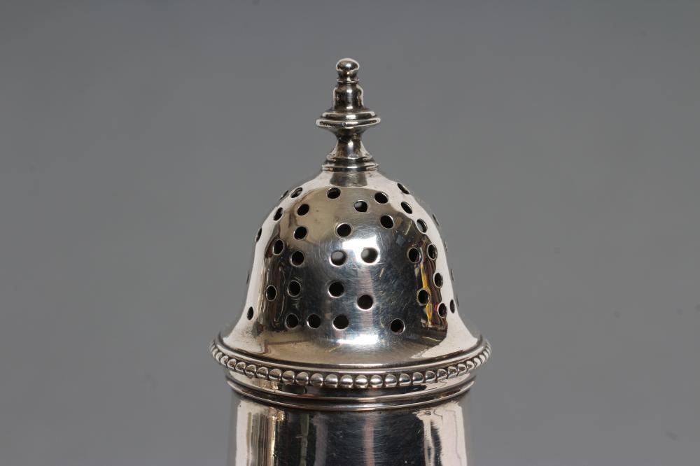 A GEORGE III VASE SHAPED SILVER MUFFINEER Image