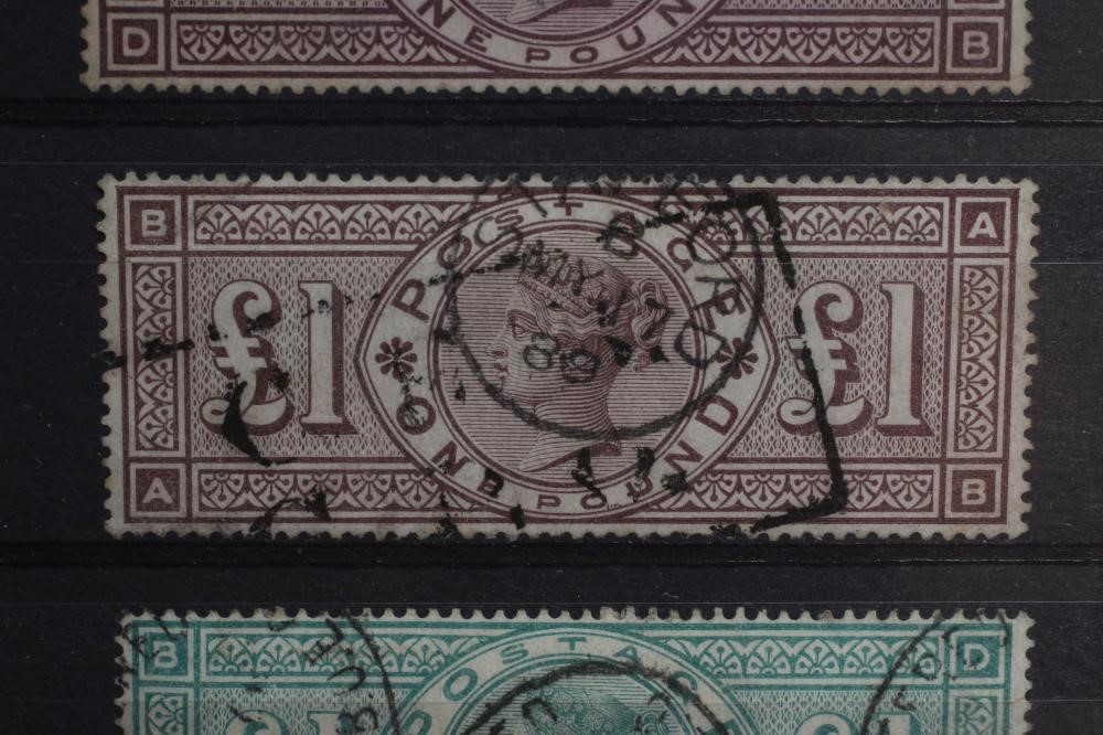 A FINE COLLECTION OF QUEEN VICTORIA HIGH VALUES comprising 1868 10 shilling grey green Maltese Cross Image