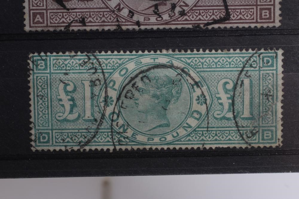 A FINE COLLECTION OF QUEEN VICTORIA HIGH VALUES comprising 1868 10 shilling grey green Maltese Cross Image