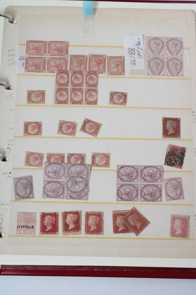 A GB COLLECTION including Value in line engraved and 1883 1 1/2d Lilac block of 4 mint (Est. plus Image