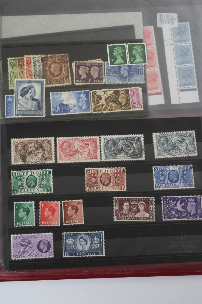 A GB COLLECTION including Value in line engraved and 1883 1 1/2d Lilac block of 4 mint (Est. plus Image