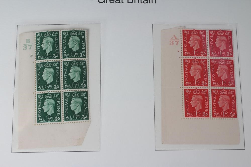 A GB COLLECTION including Value in line engraved and 1883 1 1/2d Lilac block of 4 mint (Est. plus Image
