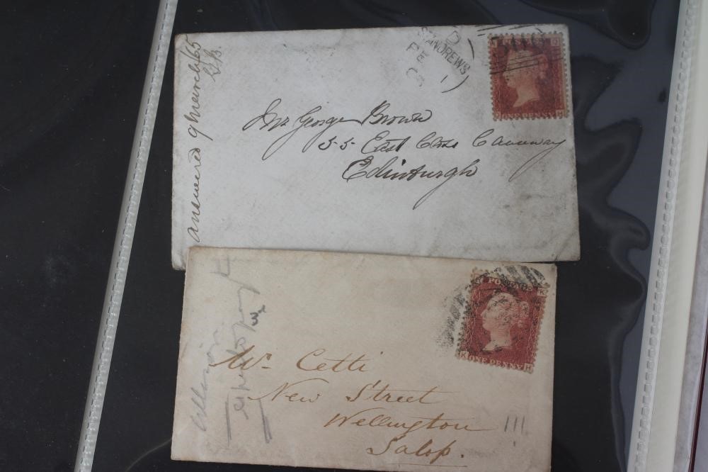 A SPARSE GB COLLECTION but including interesting Molready Envelopes and two Penny Blacks on piece Image