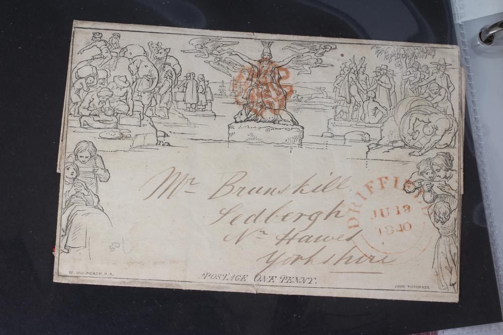 A SPARSE GB COLLECTION but including interesting Molready Envelopes and two Penny Blacks on piece Image