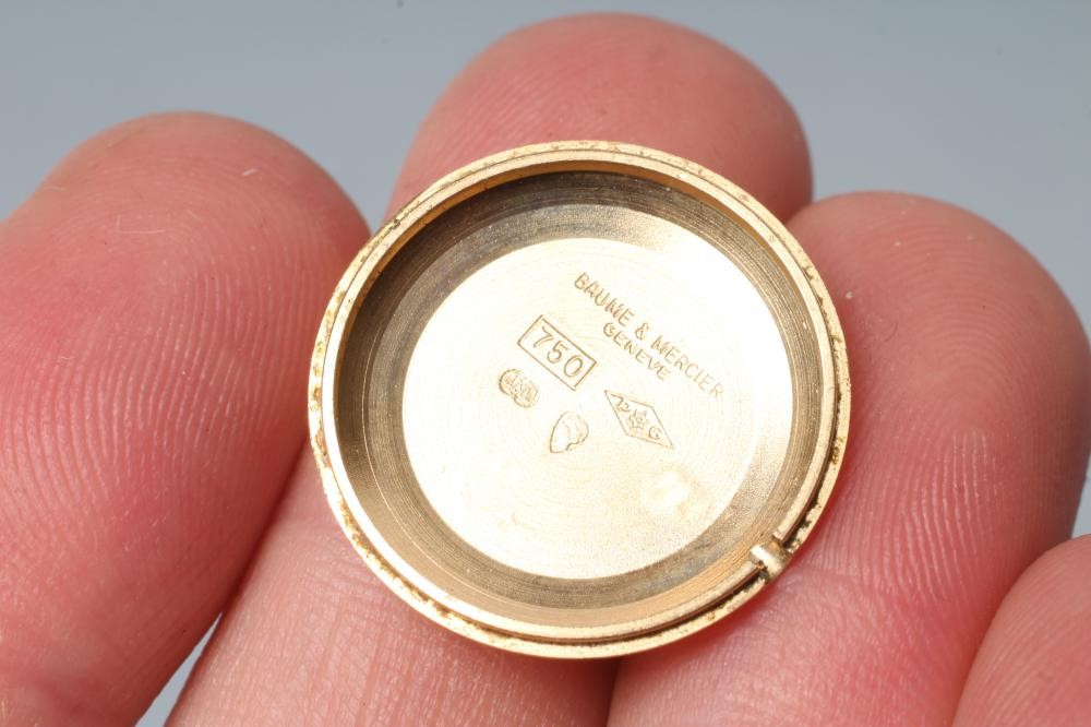 A LADY'S 18CT GOLD BAUME & MERCIER WRISTWATCH with blue ombre dial Image