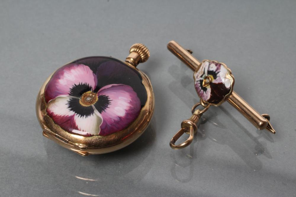A LATE VICTORIAN LADY'S TOP WIND FOB WATCH Image