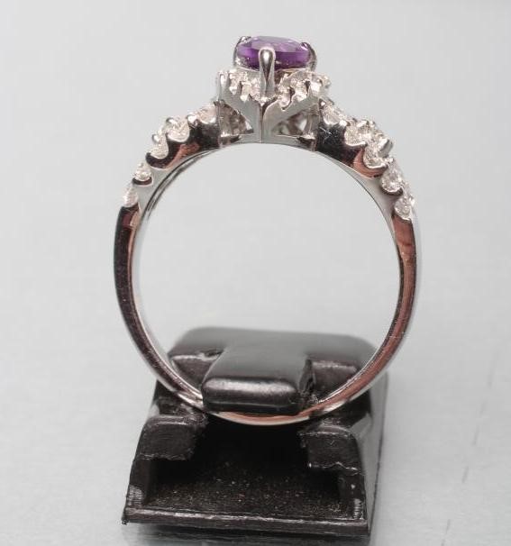 AN AMETHYST AND DIAMOND COCKTAIL RING Image
