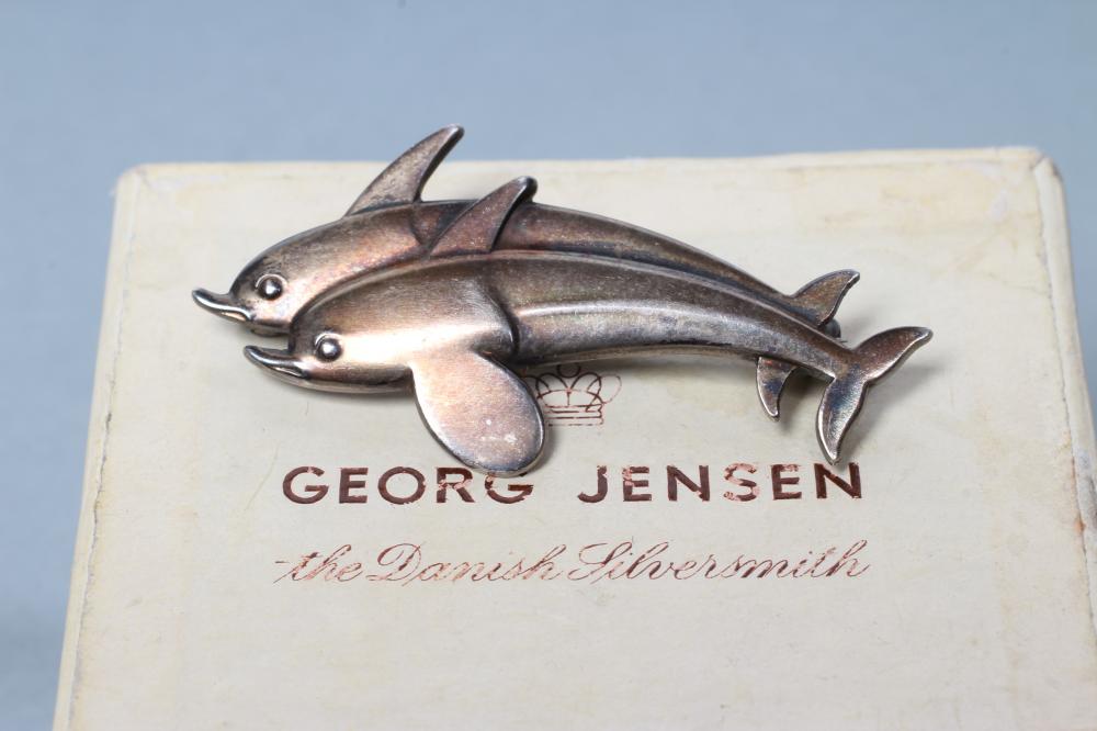 A GEORG JENSEN SILVER HAWAII DOLPHIN BROOCH Image