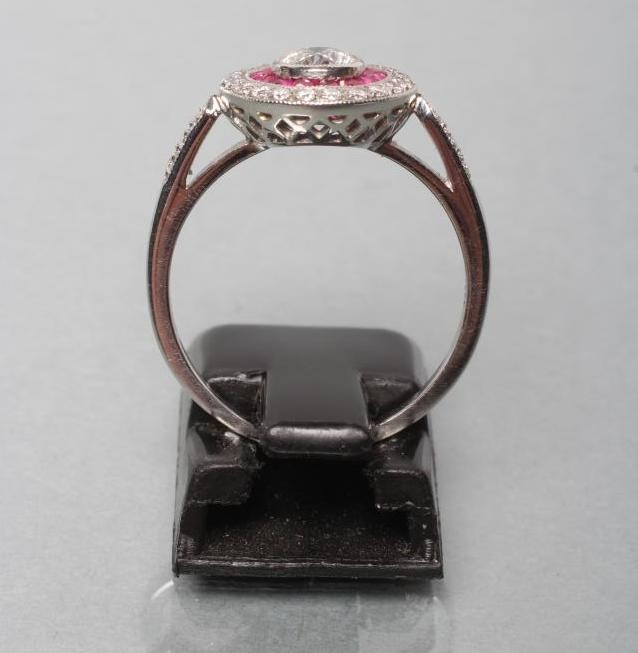 AN ART DECO STYLE DIAMOND AND RUBY DRESS RING Image