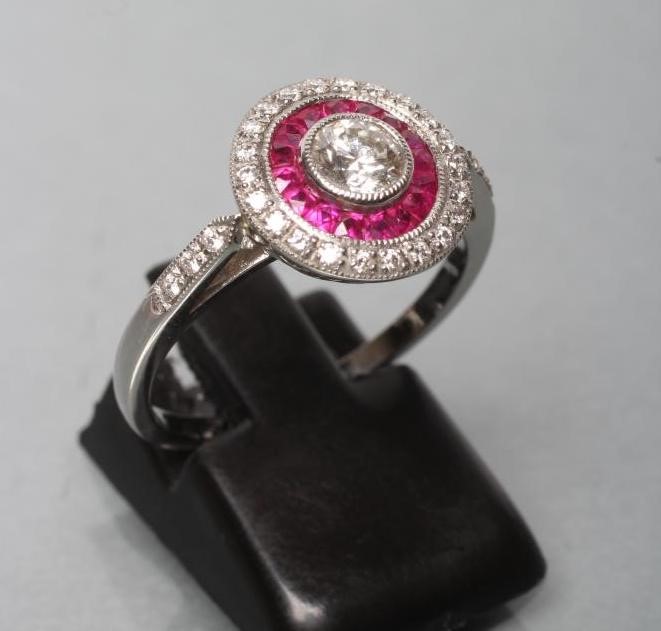 AN ART DECO STYLE DIAMOND AND RUBY DRESS RING Image