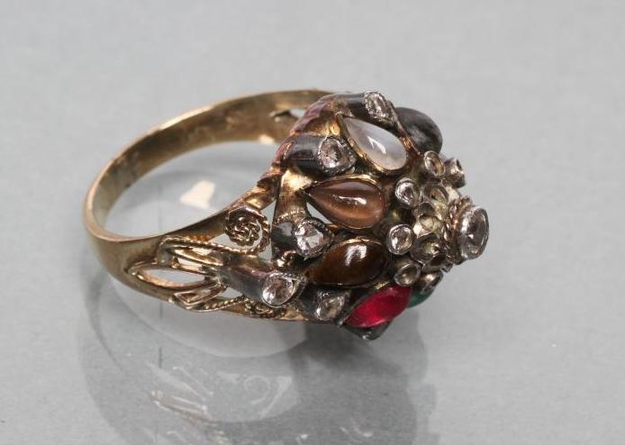 A MULTI GEM SET BOSS RING Image