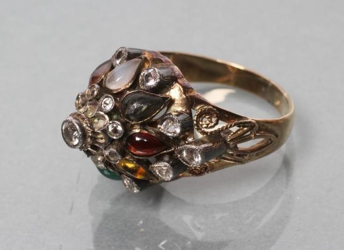 A MULTI GEM SET BOSS RING Image