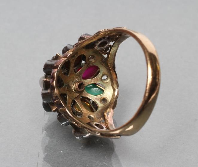 A MULTI GEM SET BOSS RING Image