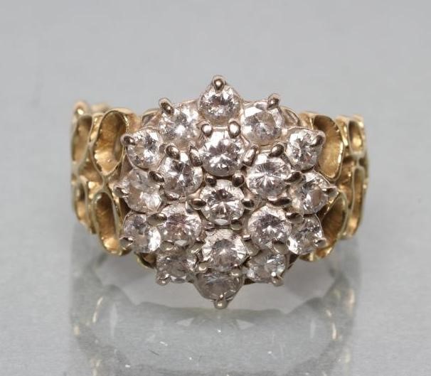 A DIAMOND CLUSTER RING Image