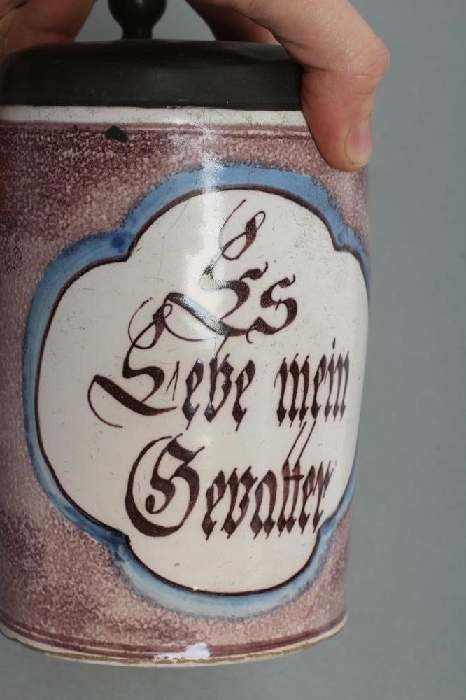 TWO GERMAN FAIENCE STEINS Image