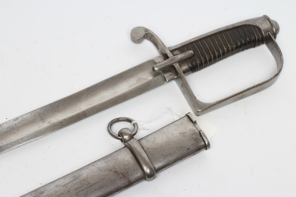 AN ITALIAN M1833 MOUNTED ARTILLERY SABRE with 33" curved blade Image