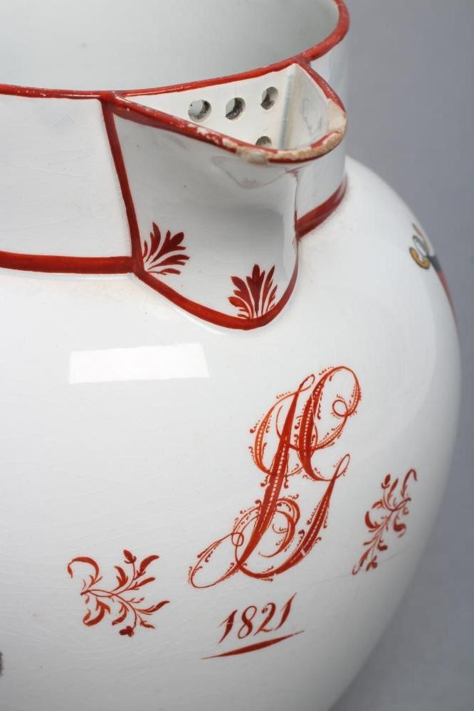 A DOCUMENTARY PEARLWARE JUG Image