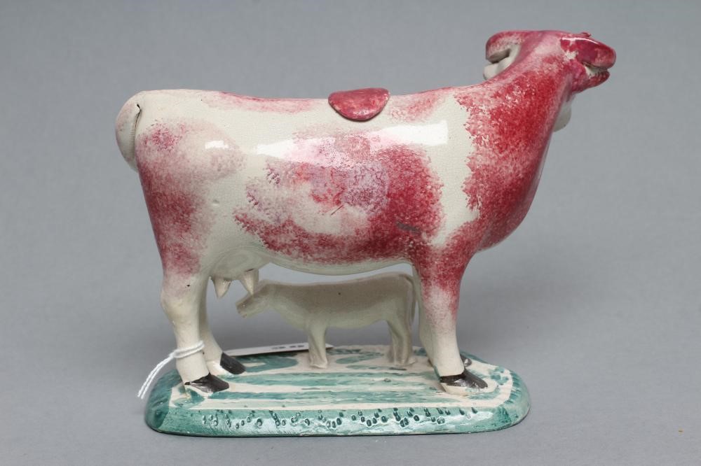 A STAFFORDSHIRE POTTERY COW CREAMER Image