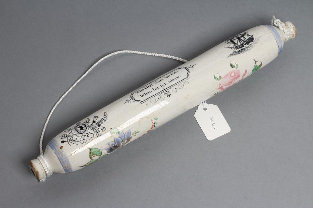 A NORTH EAST POTTERY ROLLING PIN Image