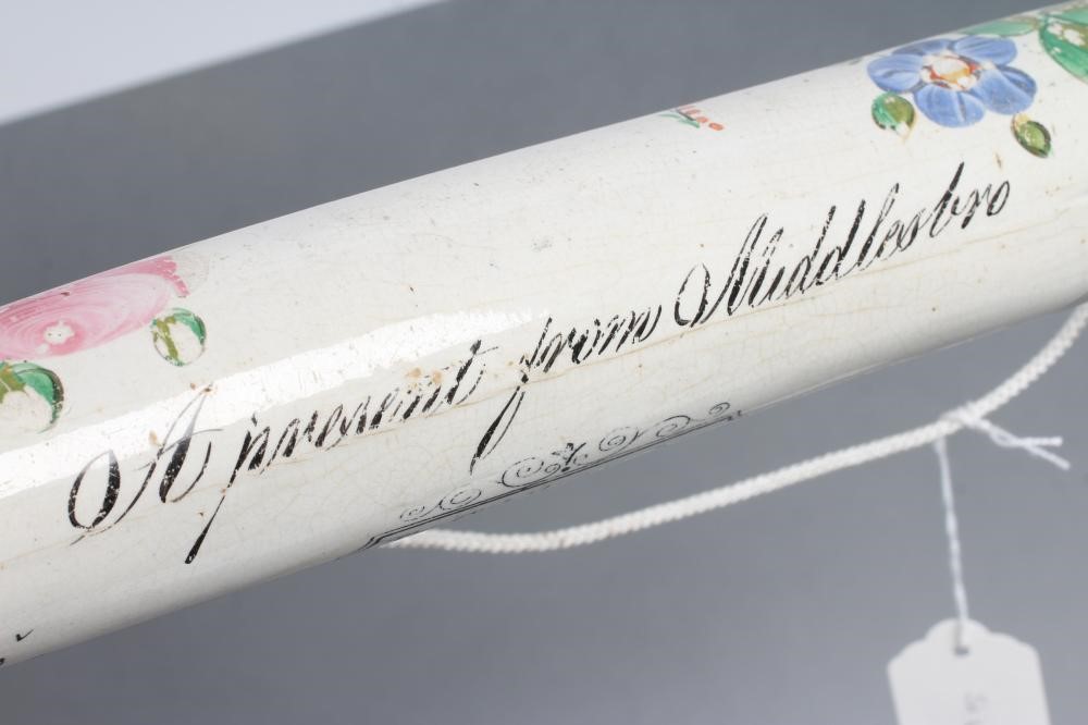 A NORTH EAST POTTERY ROLLING PIN Image