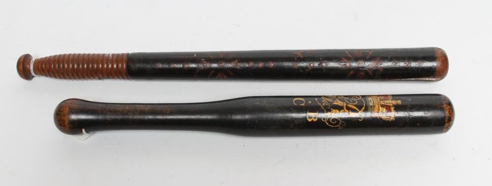 TWO CEREMONIAL POLICE TRUNCHEONS Image