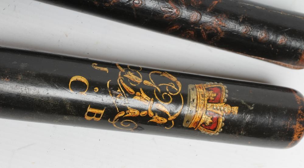 TWO CEREMONIAL POLICE TRUNCHEONS Image