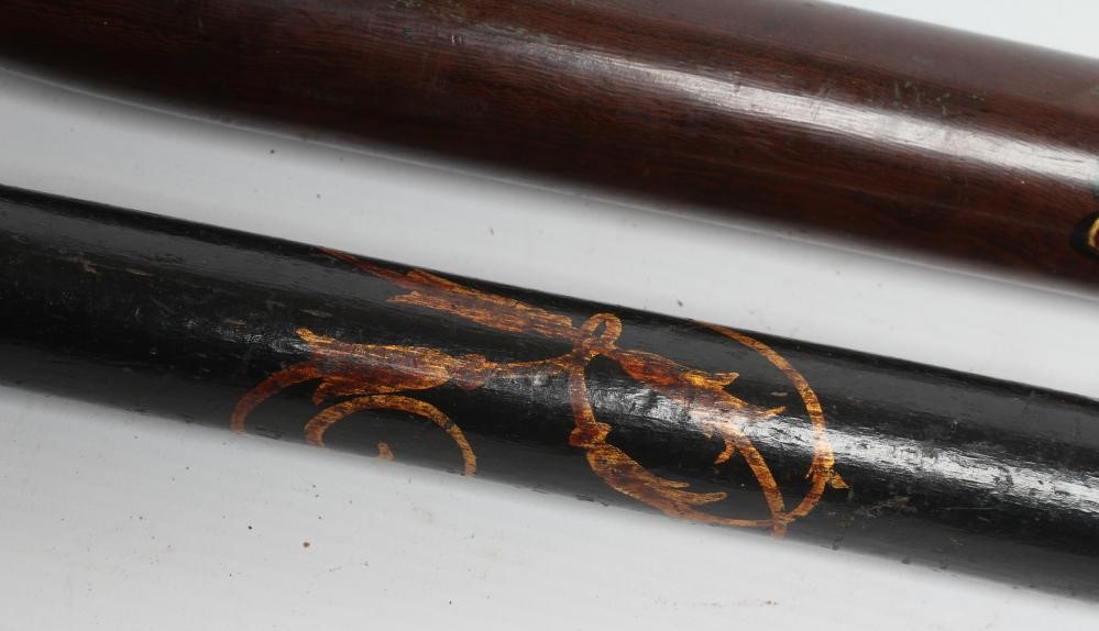 TWO VICTORIAN CEREMONIAL POLICE TRUNCHEONS Image