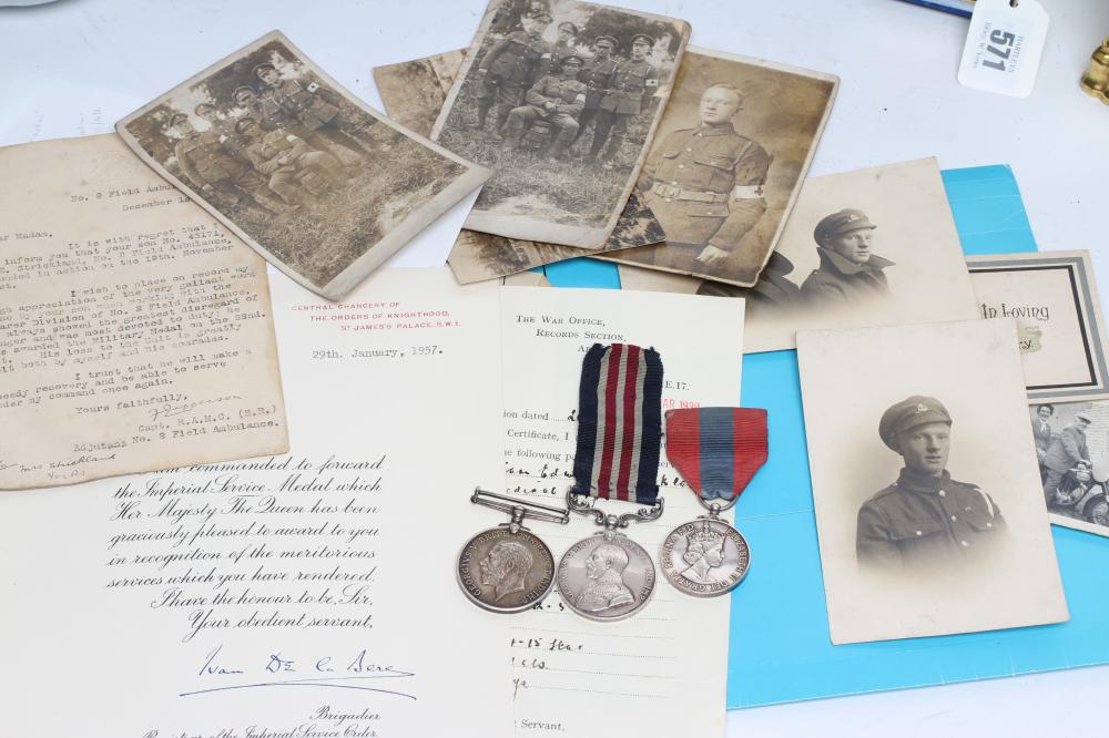 A FAMILY OF WWI MEDALS awarded to Pte. W. E. Strickland R.A.M.C. Image