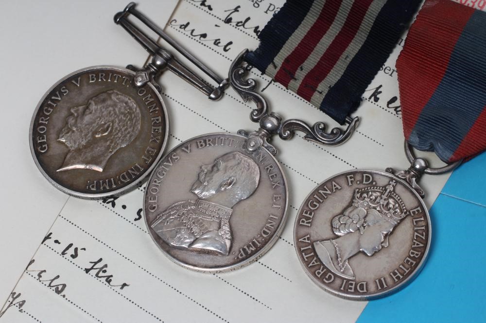 A FAMILY OF WWI MEDALS awarded to Pte. W. E. Strickland R.A.M.C. Image