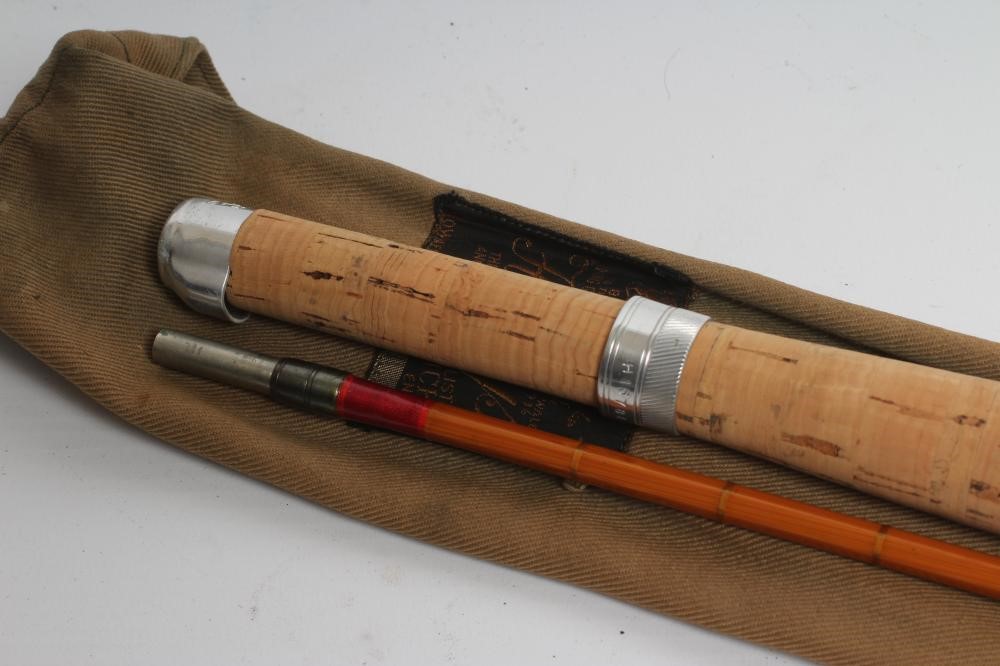 THE J.J.H. TRIUMPH HARDY PALAKONA SPLIT CANE 2PC FISHING ROD with half wells cork grip Image