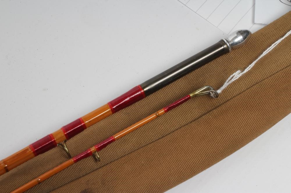 THE J.J.H. TRIUMPH HARDY PALAKONA SPLIT CANE 2PC FISHING ROD with half wells cork grip Image