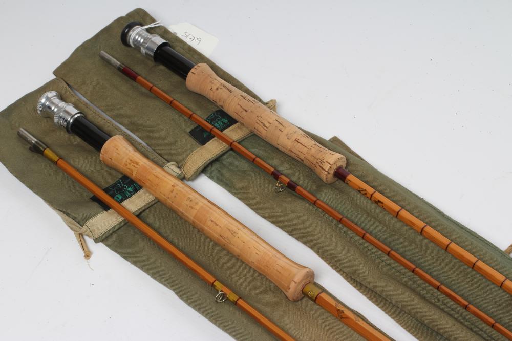 Two hardy split cane trout fishing rods Hartleys Auctioneers & Valuers